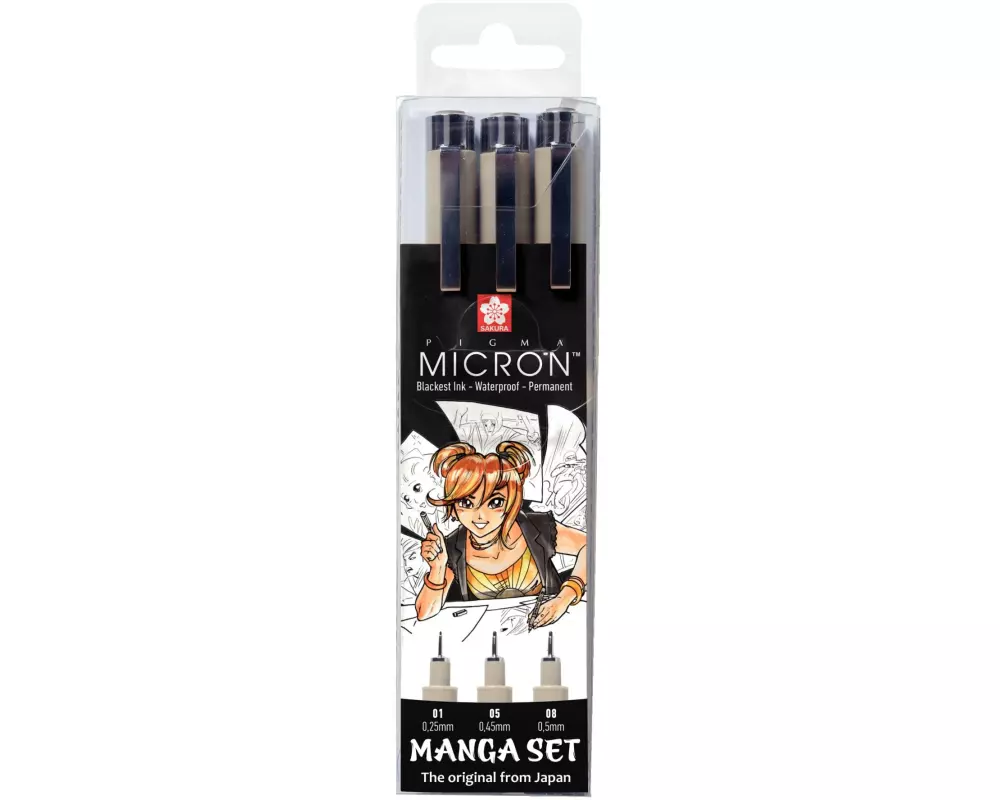 Sakura Fineliner Pigma Micron Manga 3-teilig