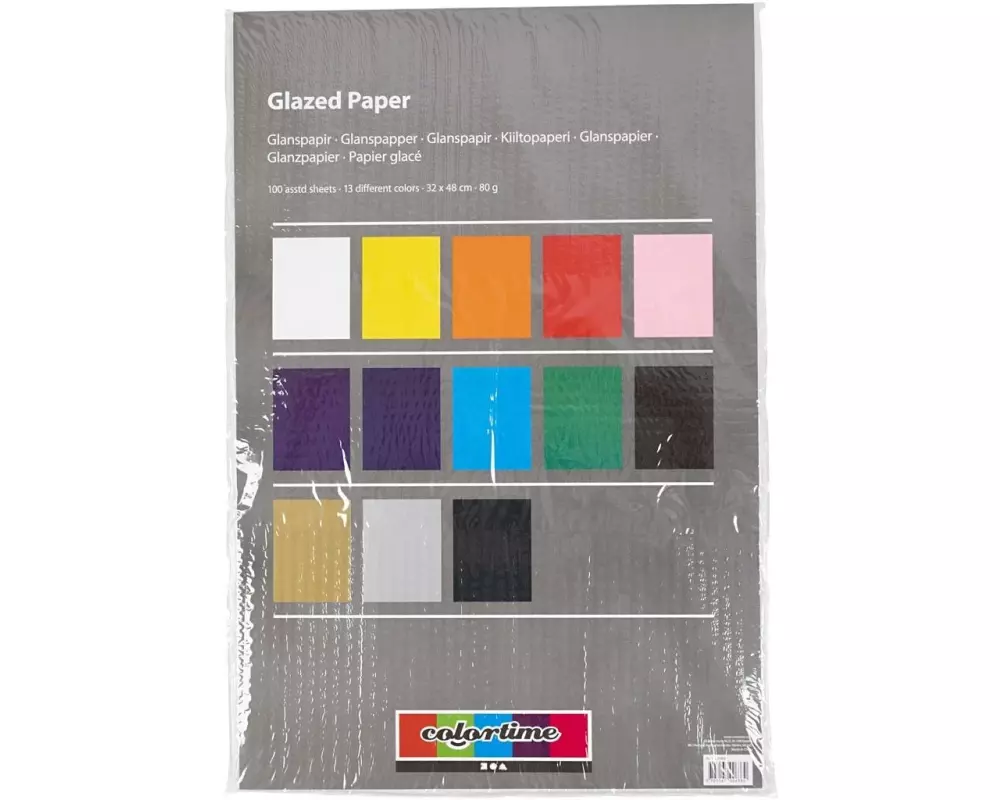 Creativ Company Glanzpapier 32 x 48 cm, 100 Blatt, Mehrfarbig