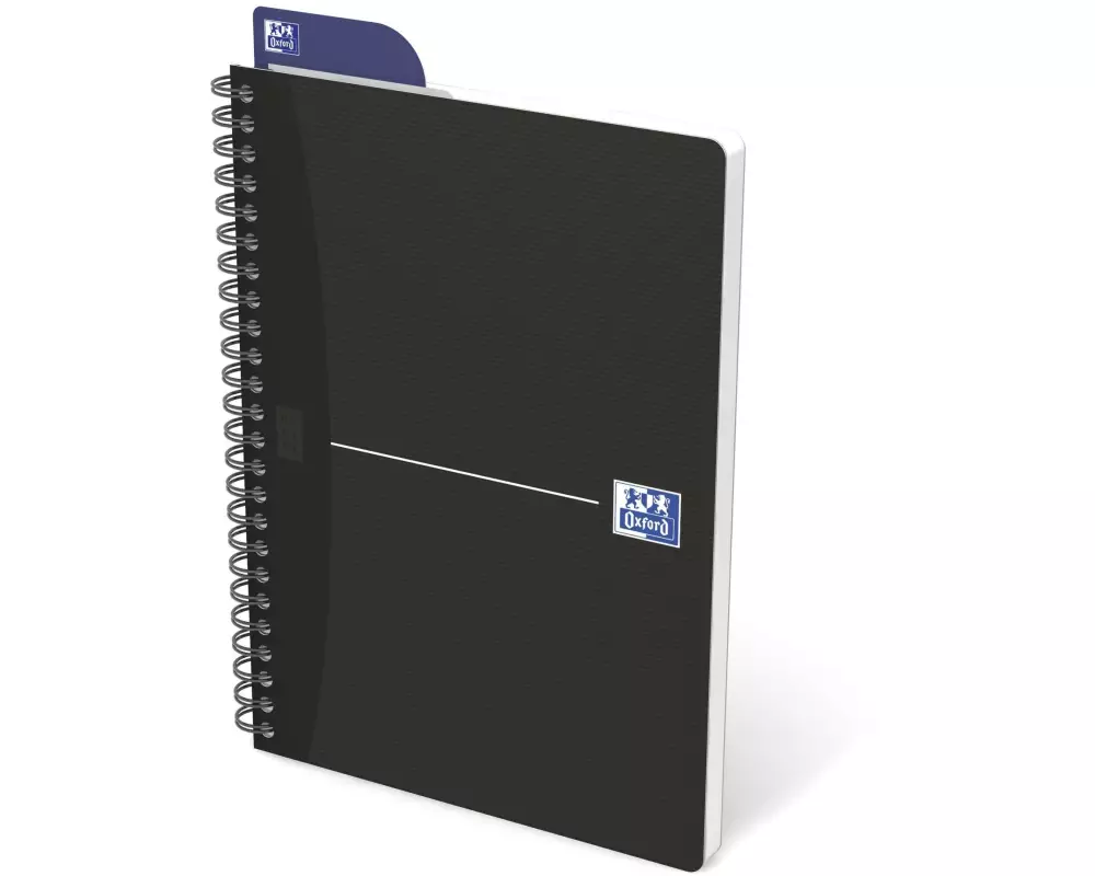 Oxford Notizheft Essentials Spiralbuch, A5, Kariert, Schwarz