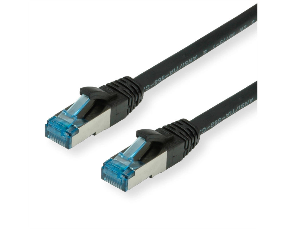 VALUE Patchkabel Cat.6A (Class EA) S/FTP (PiMF), LSOH, schwarz, 0,15 m