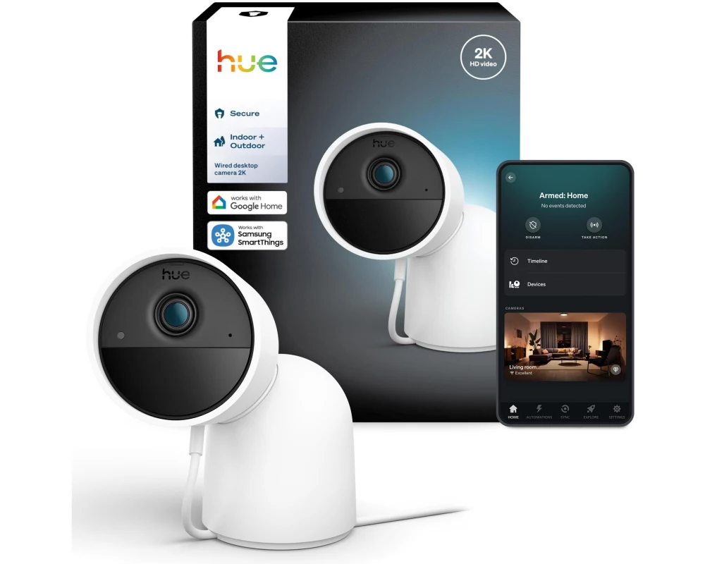 Philips Hue Secure Kamera 2k Desktop weiss