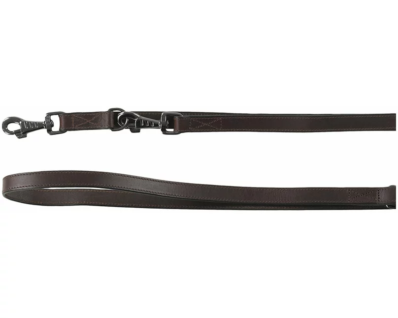 Flamingo verstellbare Führleine Denver aus Leder braun 200x2.2cm