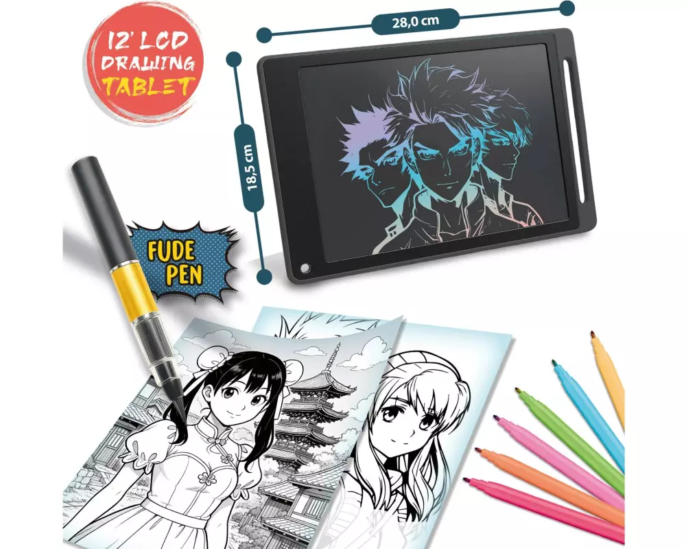 Lisciani Manga Zeichenschule LCD Schreibtafel, Comic-Heft