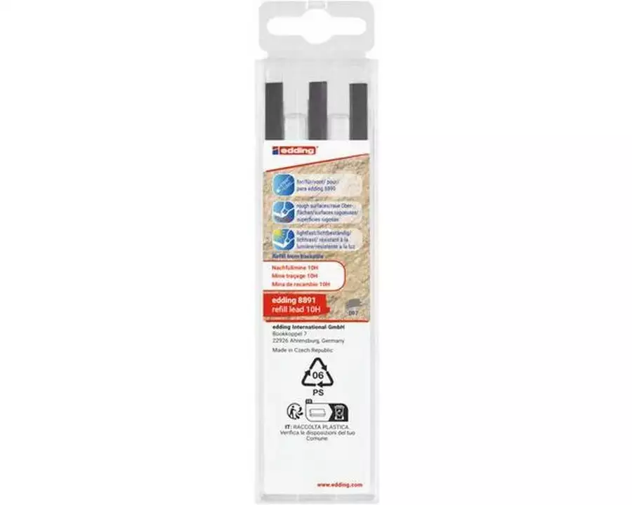 edding Zimmermannbleist. Mine 10H 8891 E-6 2 - 5 mm, Grau