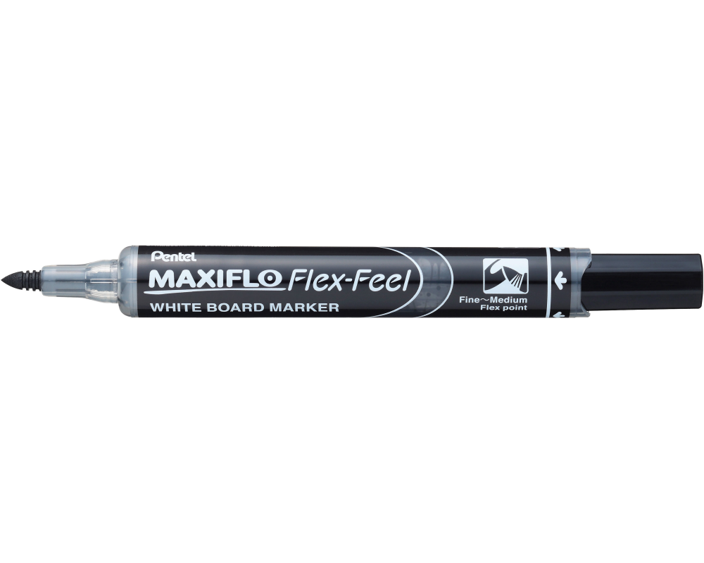 PENTEL Whiteboard Marker MAXIFLO 4mm MWL5SBF-AX schwarz, Flex Feel