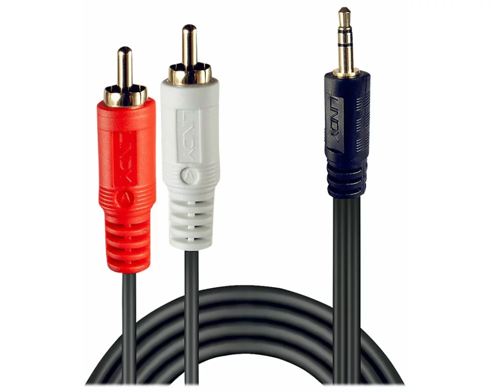 LINDY Premium Line Audio Cable, Stereo, 2xRCA-3.5mm M-M, 3m