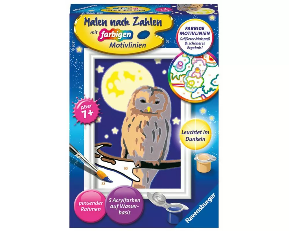 CreArt, Malen nach Zahlen Kinder - Nachteule