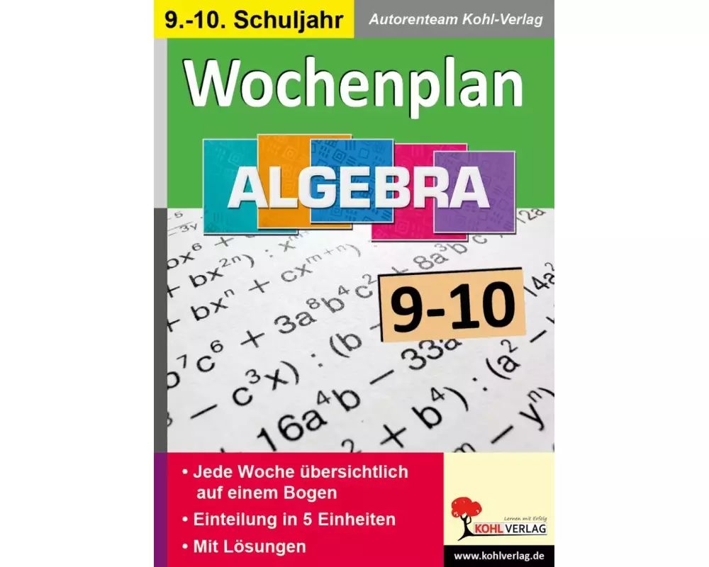 Wochenplan Algebra / Klasse 9-10