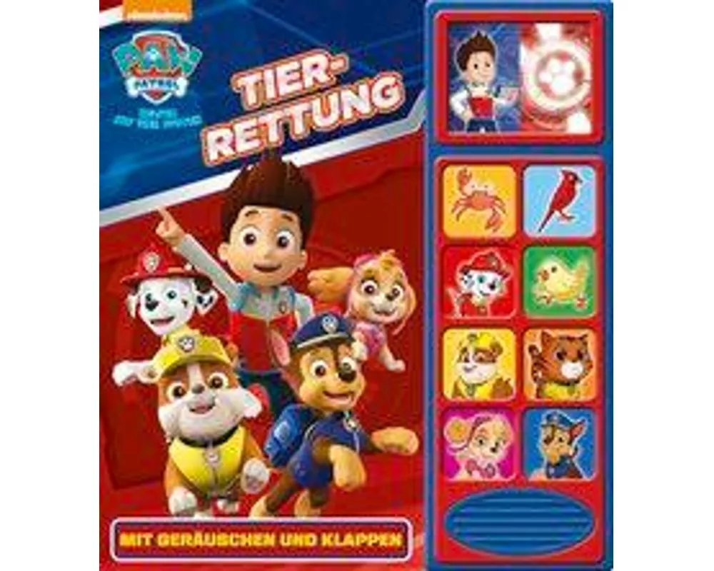 PAW Patrol - Tier-Rettung - Klappen-Geräusche-Buch mit 10 pfotastischen Geräuschen für Kinder ab 3 Jahren