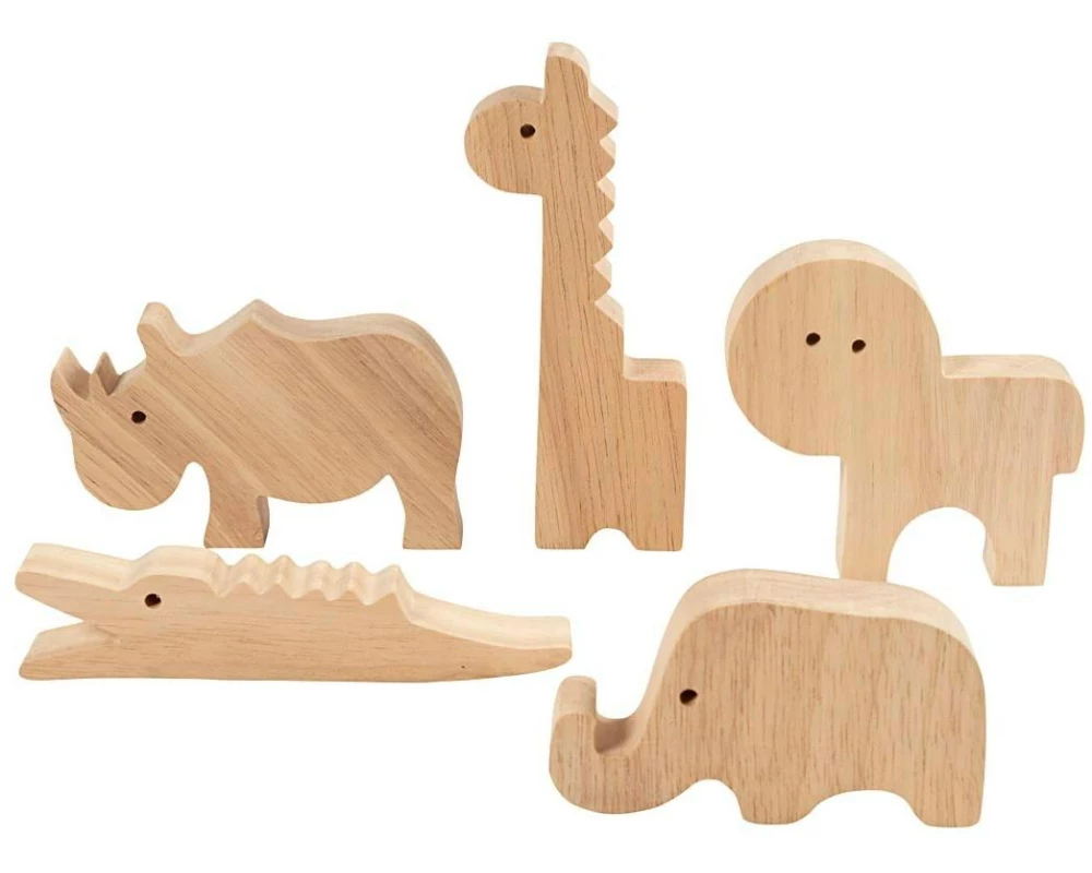 Creativ Company Holzartikel Safari 3-14.5 x 2 cm, 10 Stück