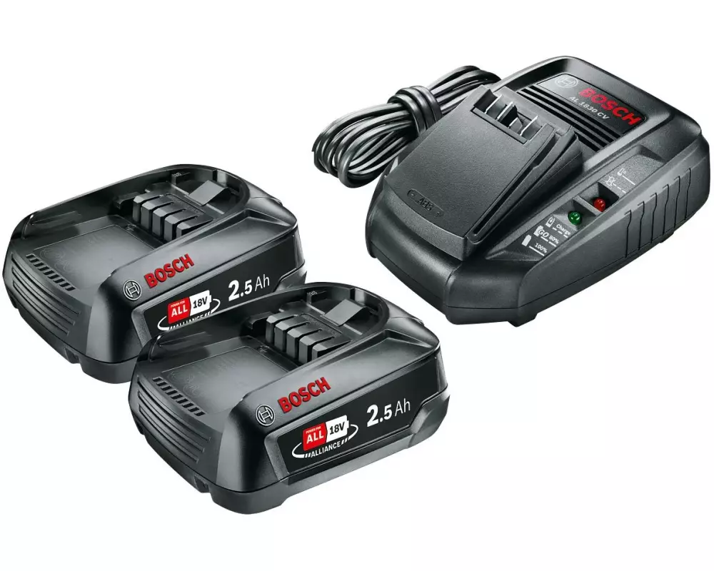 Bosch Akku Starterset 18 V Power for All 2 x 2.5 Ah + AL 1830 CV