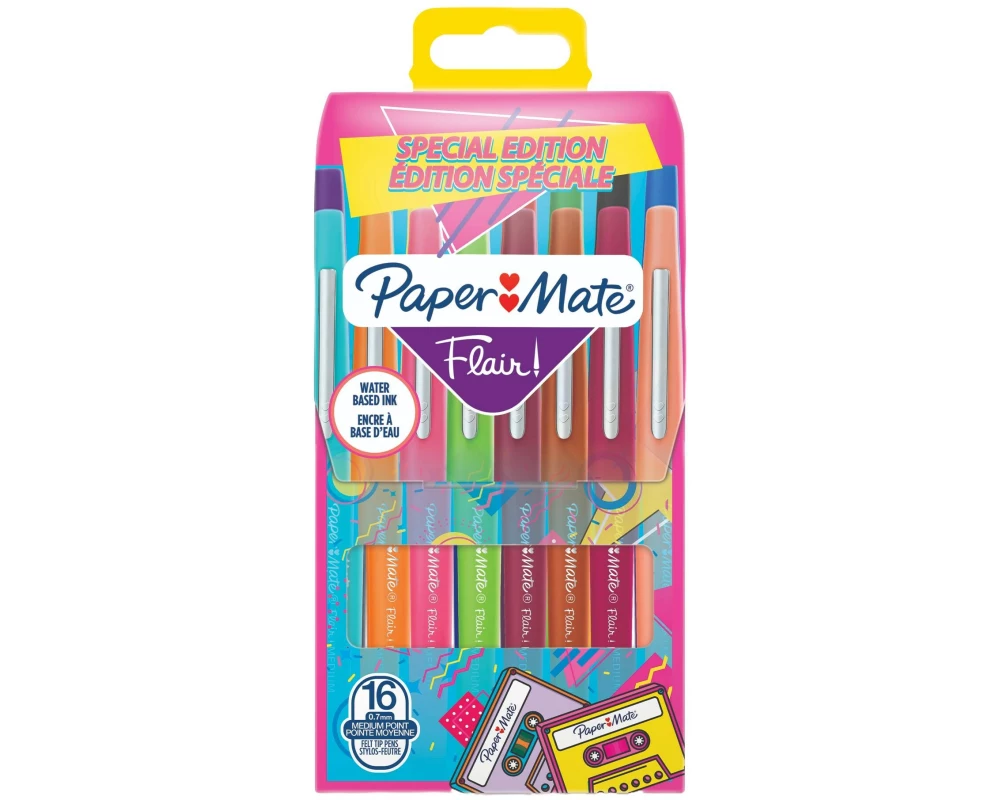 Paper Mate Fineliner Flair Medium Retro 0.7 mm, 16 Stück