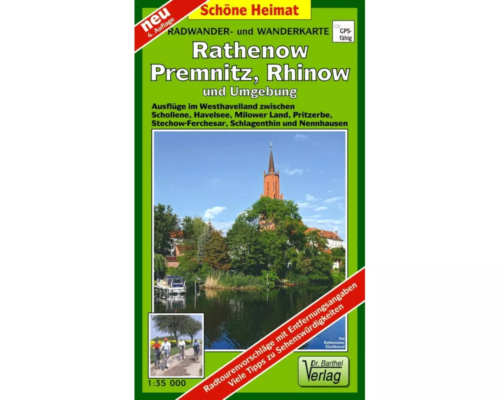 Radwander- und Wanderkarte Rathenow, Premnitz und Umgebung 1 : 35 000