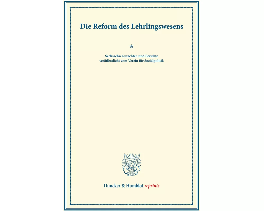 Die Reform des Lehrlingswesens