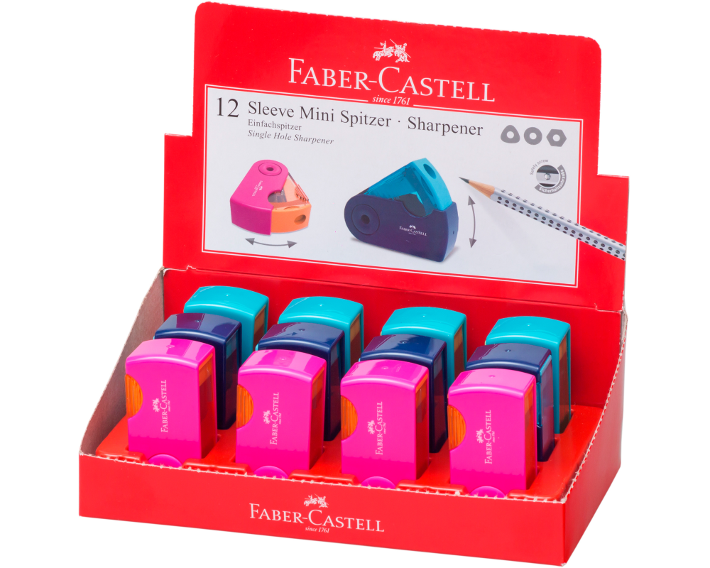 FABER-CASTELL Spitzer Sleeve Mini 182714 div. Farben ass. 1 Stück