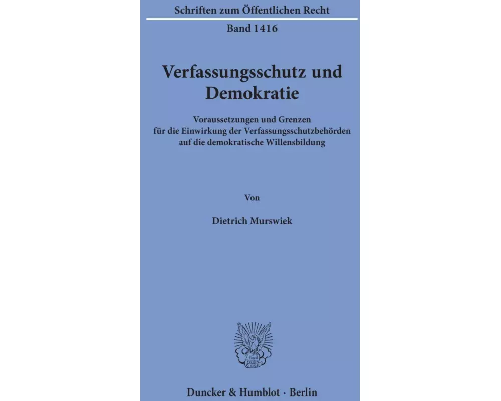 Verfassungsschutz und Demokratie