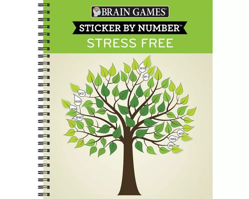 Brain Games - Sticker by Number: Stress Free (28 Images to Sticker)