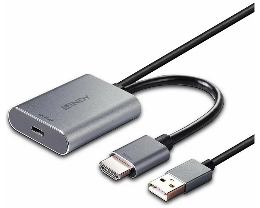 LINDY HDMI to USB Type C, Converter, with USB Power