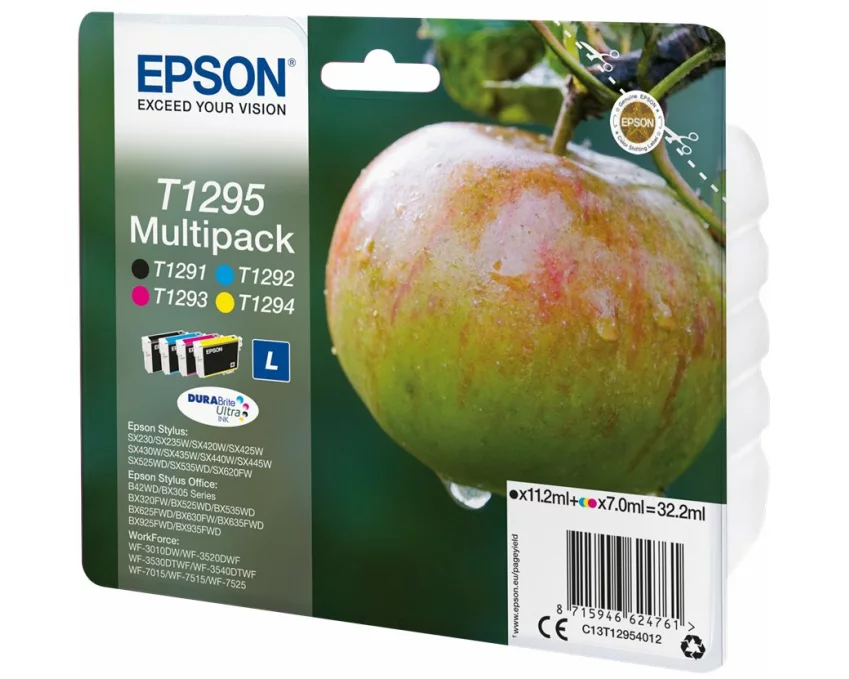 Epson T1295 Ink black and color high Capacity 11.2ml and 3 x 7ml 4-pack blister