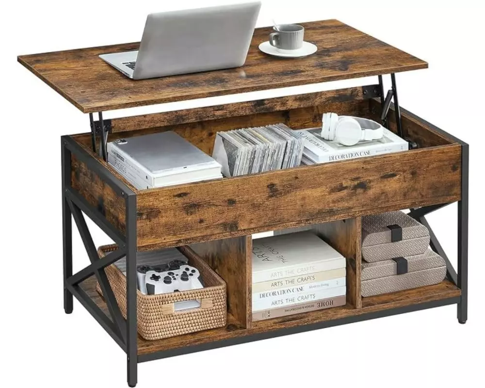 VASAGLE Couchtisch Industrial 50 x 49 cm, Schwarz