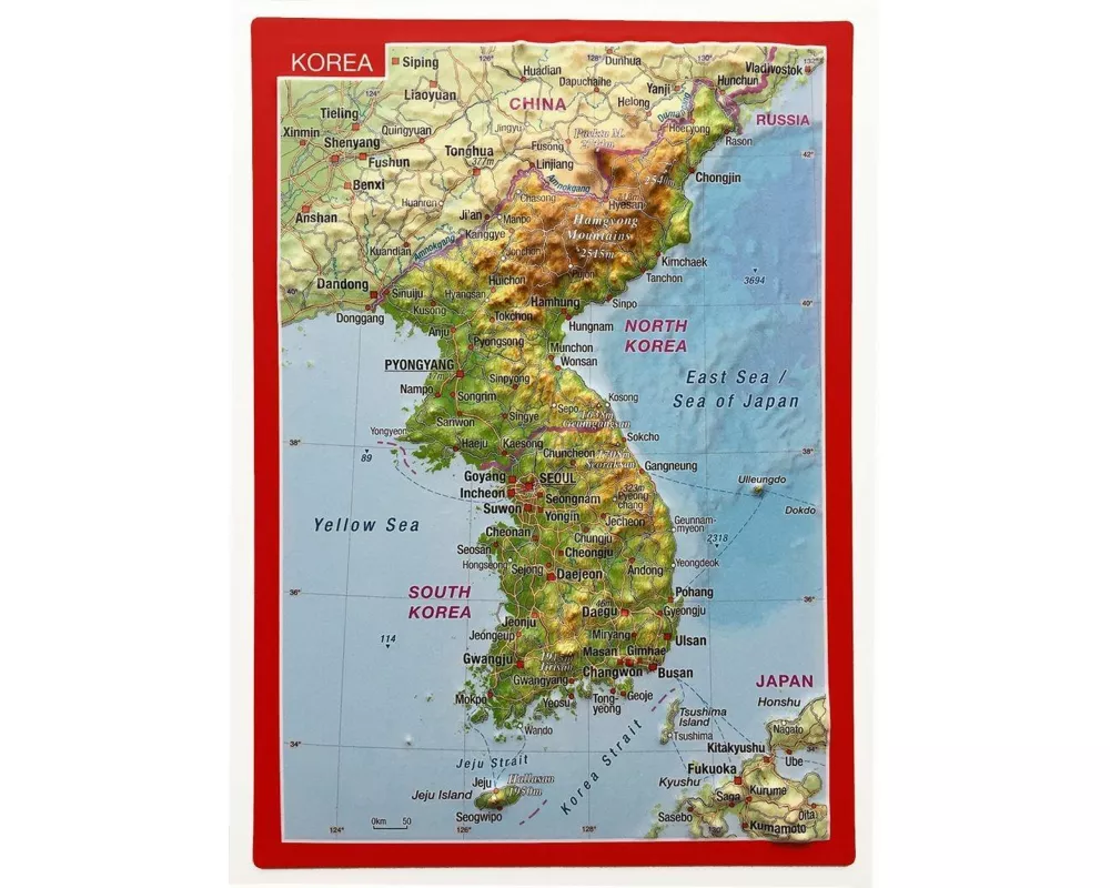 Reliefpostkarte Korea