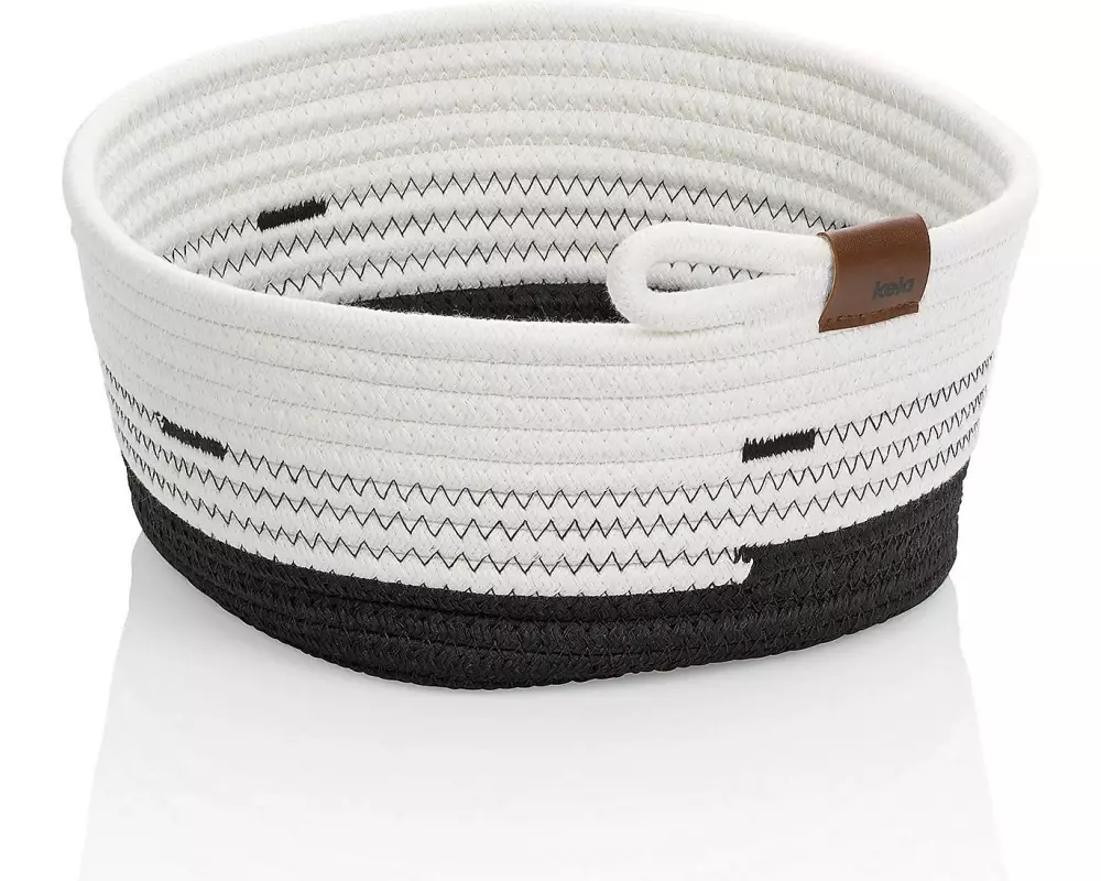 Kela Aufbewahrungskorb Hedda 25 x 12 cm, Schwarz/Weiss