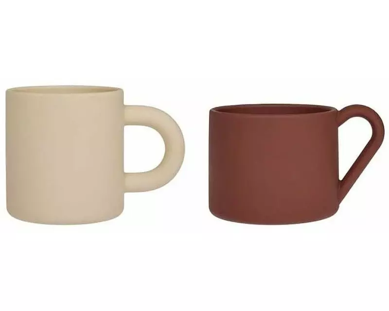 OYOY Kindertasse Nomu 2-teilig, Braun/Vanille