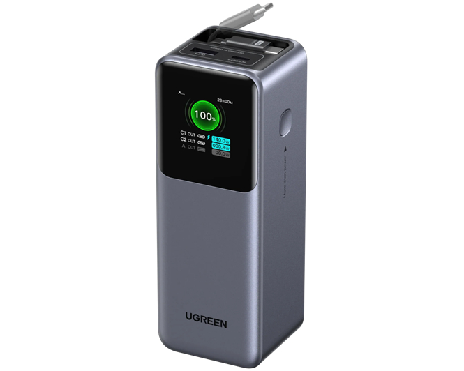 UGREEN Power Bank 20'000mAh 165W 55987B Retractable Cable