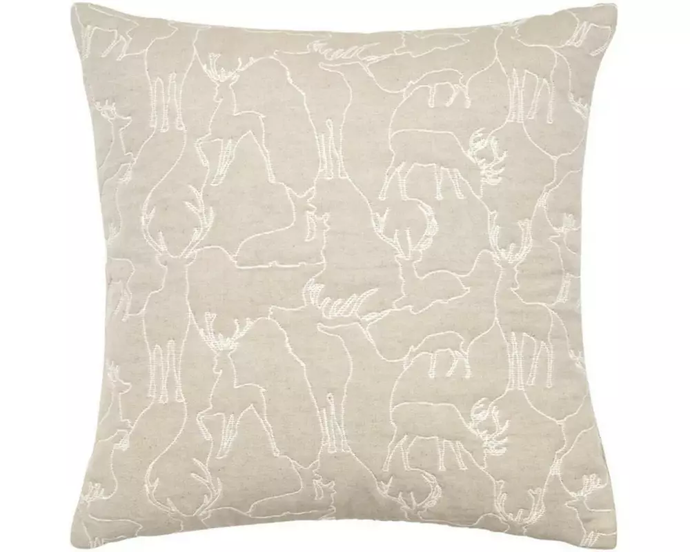 pad Kissenbezug Wild Deer 50 x 50 cm, Beige/Weiss
