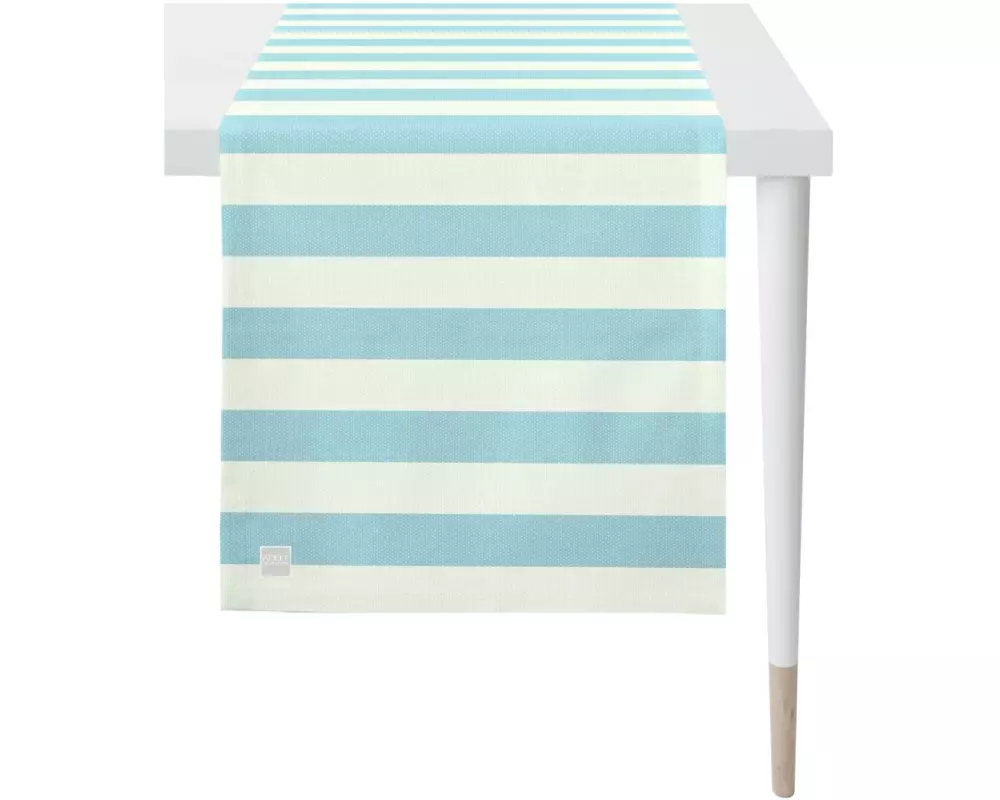 APELT Tischläufer Outdoor 46 cm x 1.4 m, Blauweiss