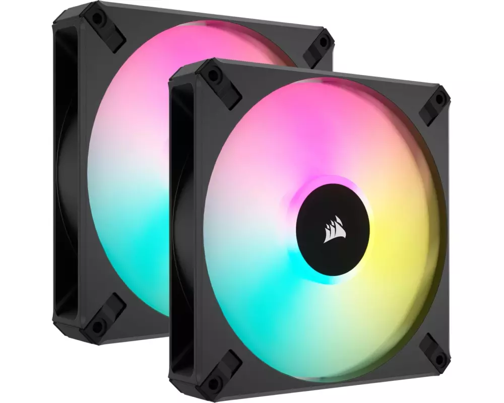 Corsair PC-Lüfter iCUE AF140 RGB Elite Schwarz, 2er Pack