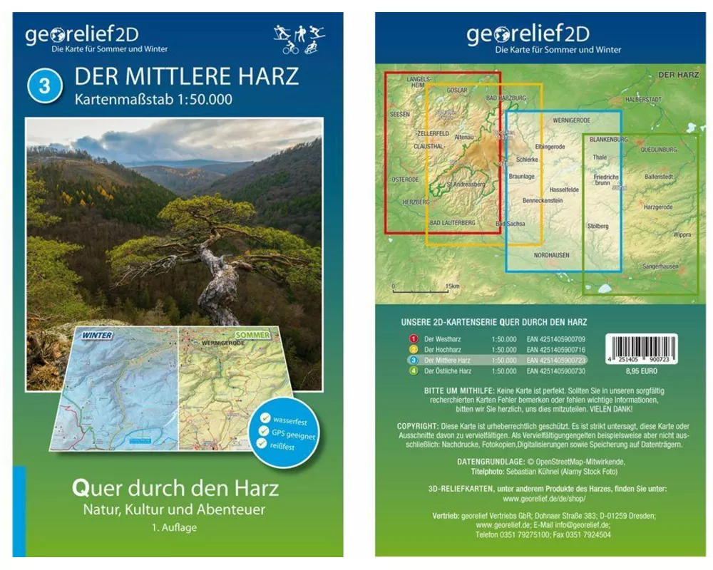 Wanderkarte Der Mittlere Harz 1:50.000