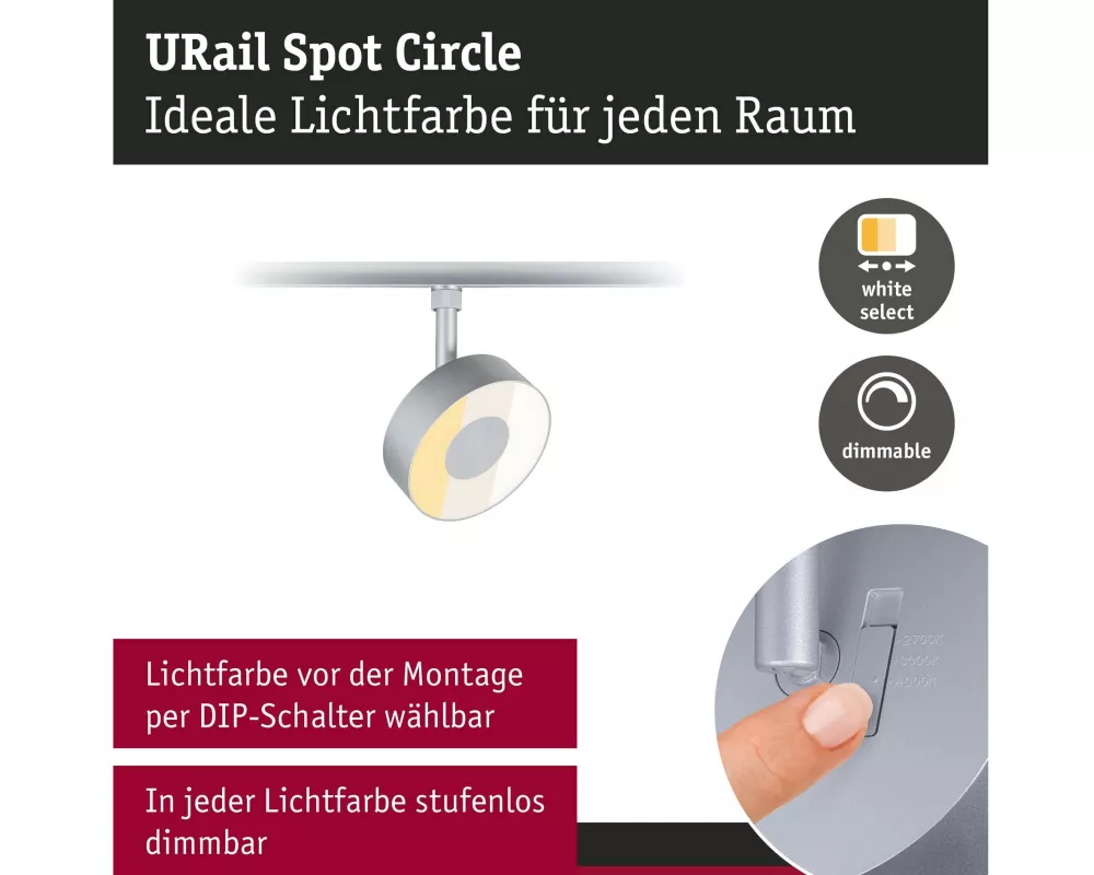 Paulmann URail Schienenspot Circle dimmbar 230 V Chrom