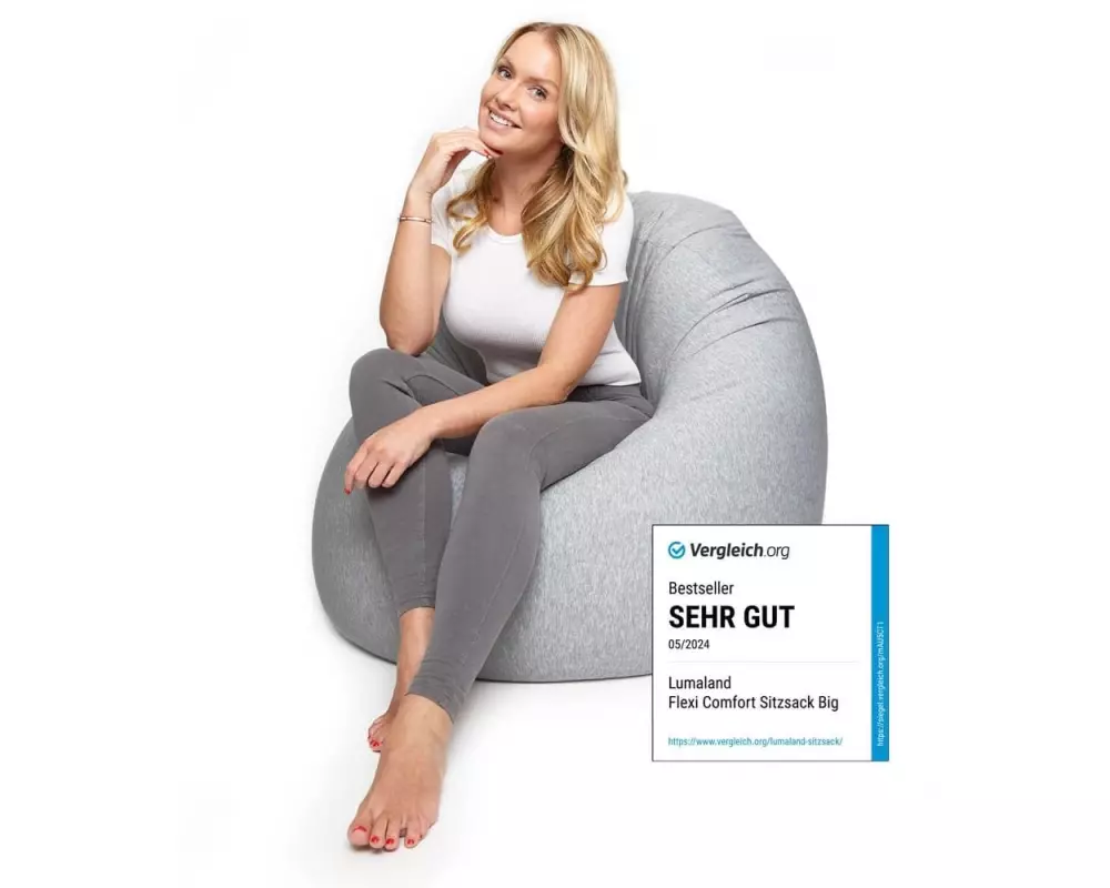 Lumaland Sitzsack Flexi Comfort 320 L, Hellgrau