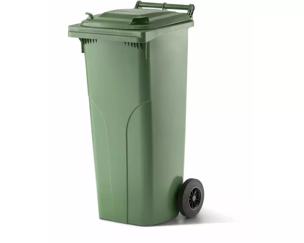 Verwo Kunststoffcontainer mit Deckel 140 l, Grün