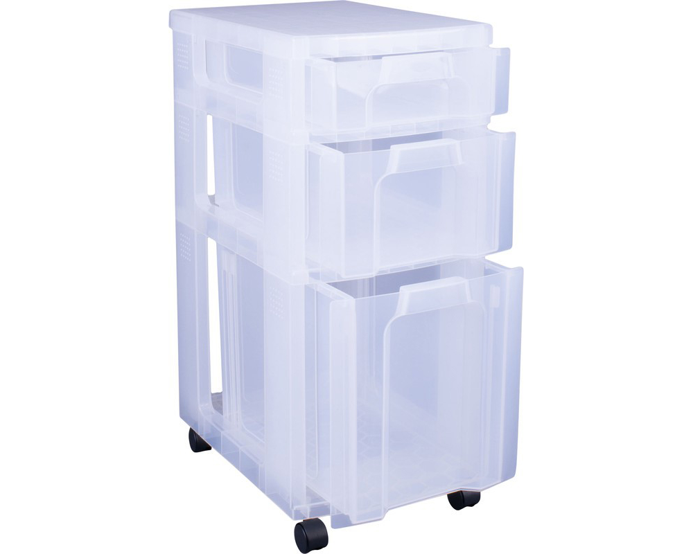 USEFULBOX Aufbewahrungsbox 30x42x69cm 68508700 3 Schubladen, transparent