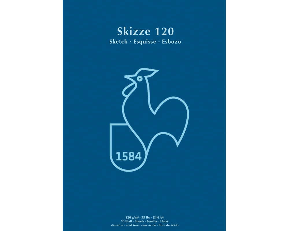 HAHNEMÜHLE Skizzenblock 120 A4 60127422 weiss, 120g 50 Blatt