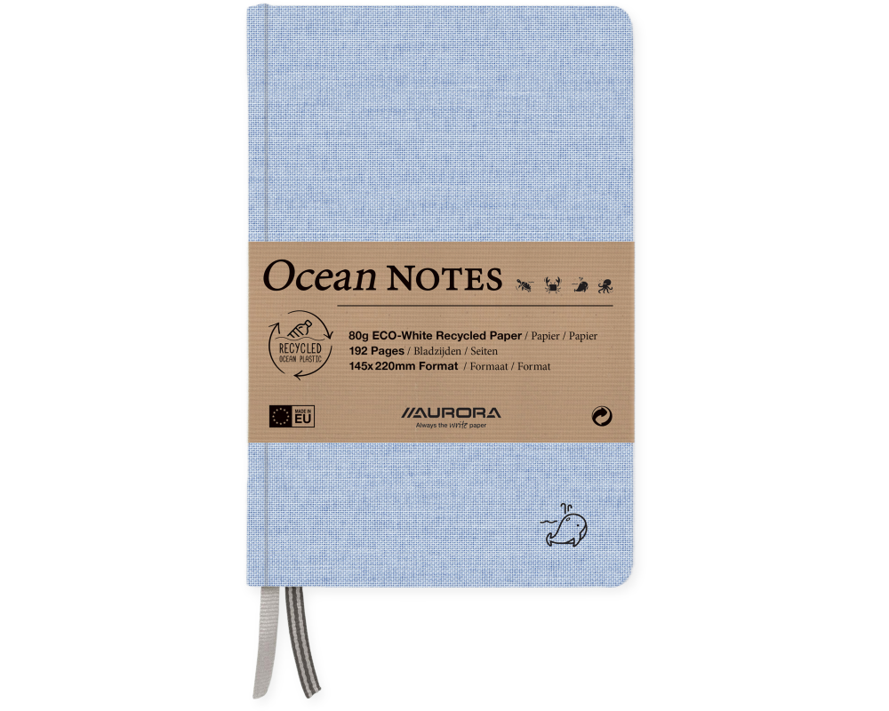 AURORA OCEAN NOTES A5 2396RTB blau, liniert 192 Seiten
