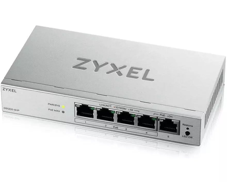 Zyxel PoE+ Switch GS1200-5HP v3 5 Port