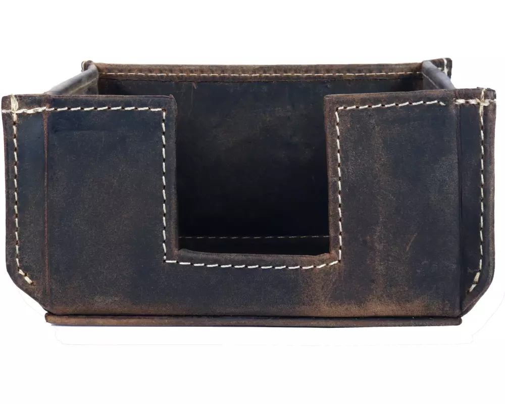 Alpenleder Notizzettel-Dispenser Packerl Dunkelbraun