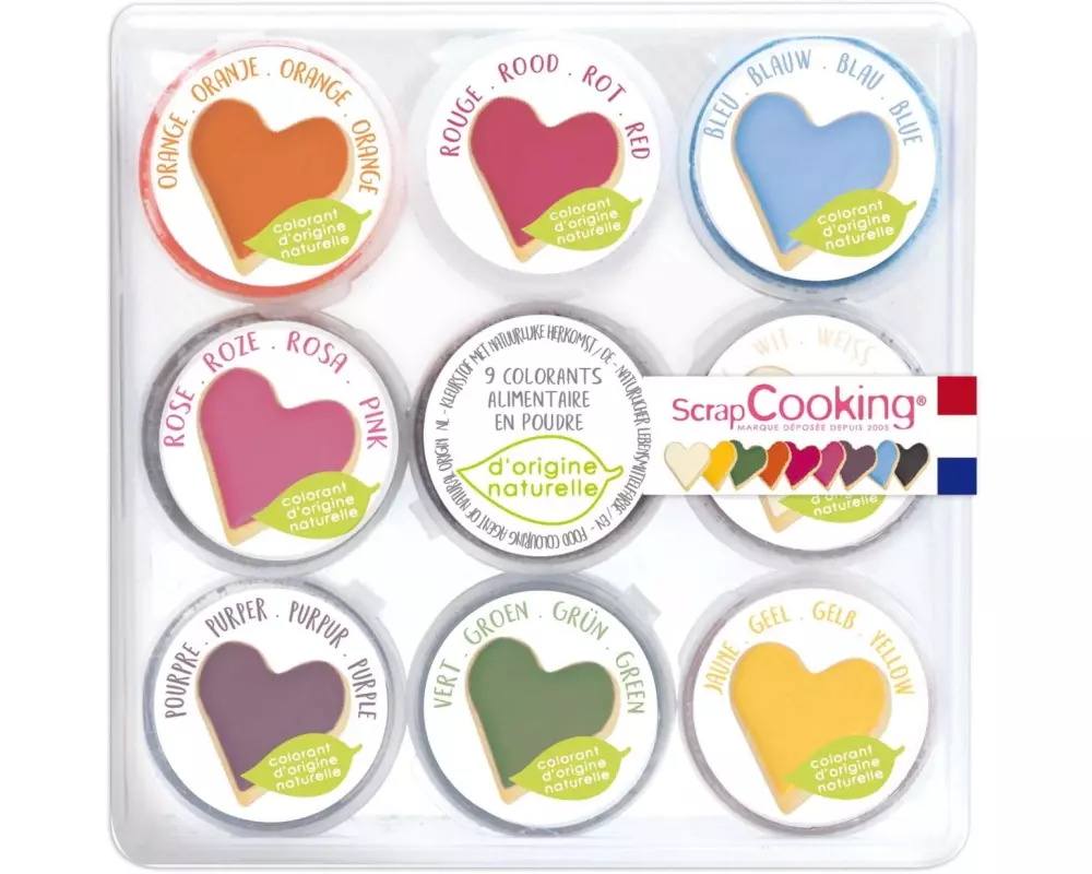 ScrapCooking Lebensmittelfarben Set natürlich 160 g, 9 Stk.