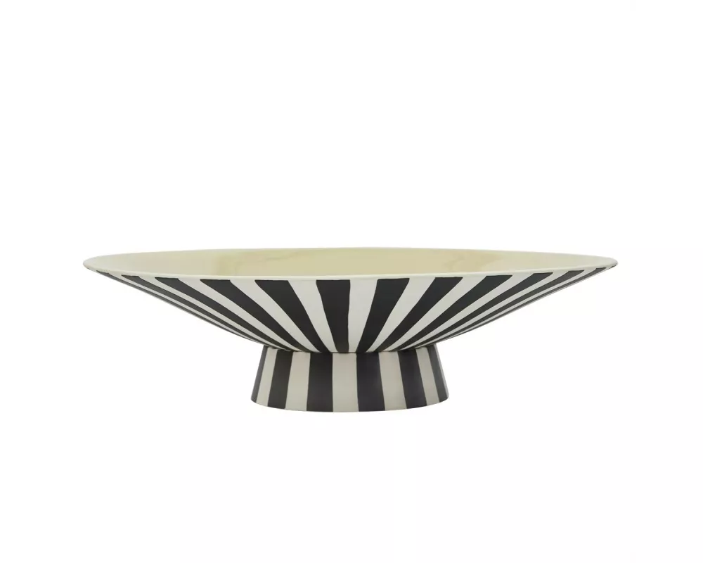 OYOY Dekoschale Toppu Centerpiece Schwarz/Weiss