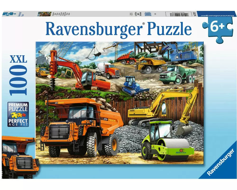 Ravensburger Kinderpuzzle Fahrzeuge auf der Baustelle 100 XXL Teile