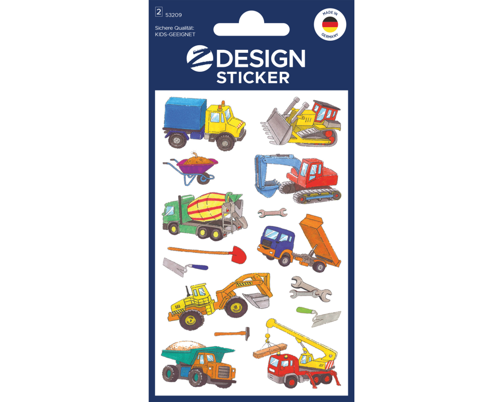 Z-DESIGN Sticker Kids - 53209   Baustelle   16 Stück/2 Blatt
