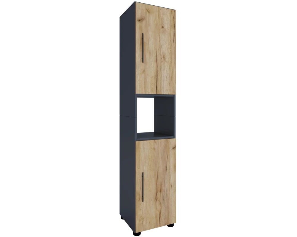 VCM Badezimmerregal Flandu 31 x 160 cm, Braun/Grau