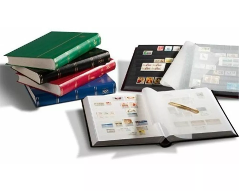 Briefmarken Einsteckbuch BASIC, Einband unwattiert in Rot, DIN A4