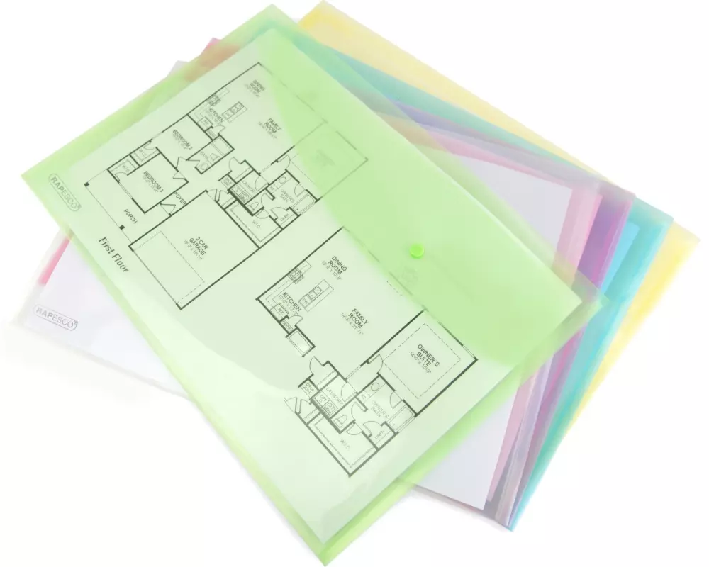 Rapesco Dokumentenmappe A3, Sortierte Pastellfarbenen, 5 Stück