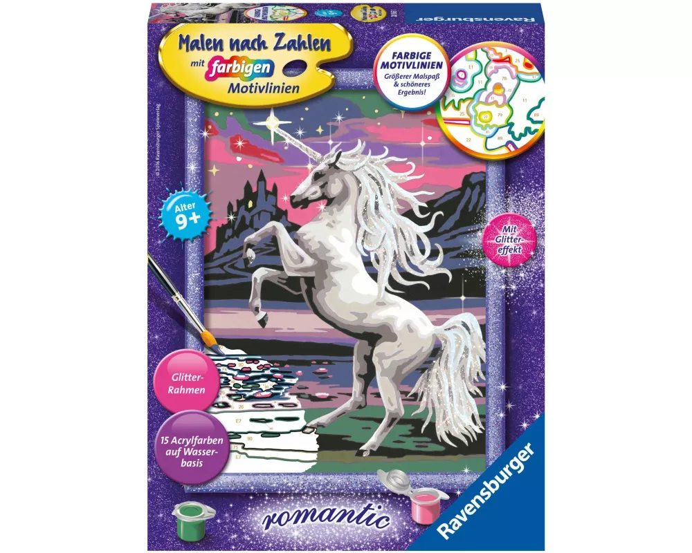 CreArt, Malen nach Zahlen Kinder - Magisches Einhorn
