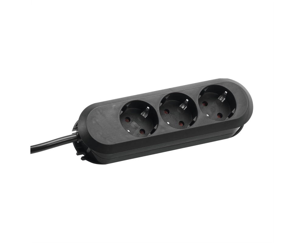 BACHMANN SMART Steckdosenleiste 3x Schutzkontakt, schwarz, 1,5 m