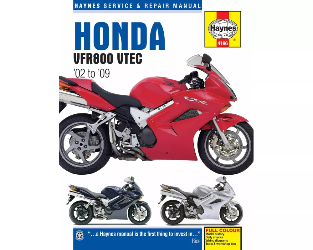 Honda VFR V-Tec V-Fours (02 - 09) Haynes Repair Manual